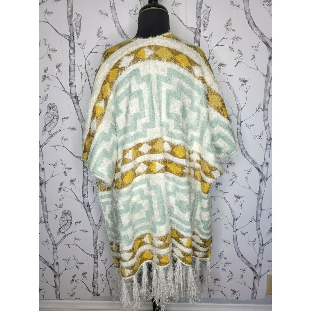 𝅺FREE PEOPLE Diamondback Knit Sweater Kimono Wrap - Picture 6 of 8